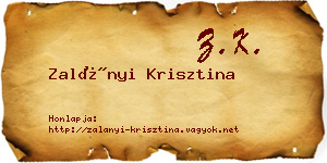 Zalányi Krisztina névjegykártya